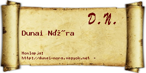 Dunai Nóra névjegykártya