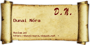 Dunai Nóra névjegykártya