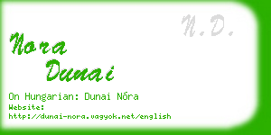 nora dunai business card