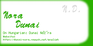 nora dunai business card